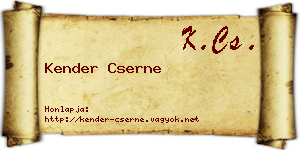 Kender Cserne névjegykártya